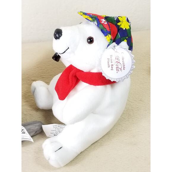 Coca Cola Polar Bear Seal Bean Bag Plush 1997 1998 Christmas 8" New Vintage x3 - Picture 8 of 16